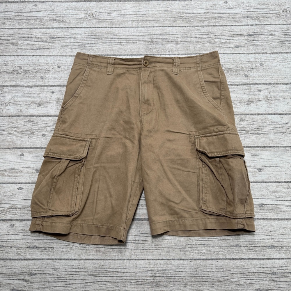 Old Navy Cargo Shorts Men's 33 Brown Relaxed Fit Broken-In Cotton Utility Hiking